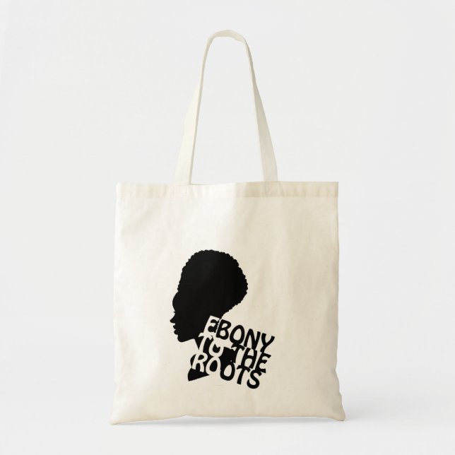 Tote Bag Bois d'ébène au dos de blanc de racines (Devant)
