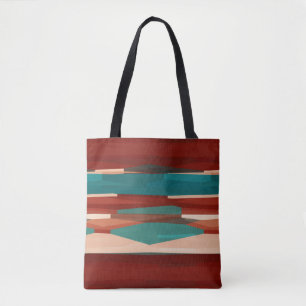 Tote Bag Bois et turquoise