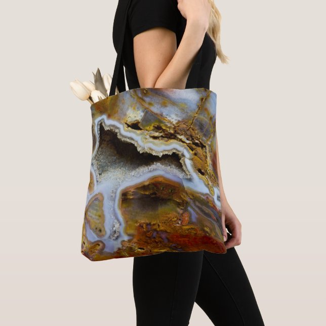Tote Bag Bois pétrifié aux cristaux (De près)