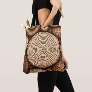 Tote Bag Bois rond troncs d'arbres bois bois forêt