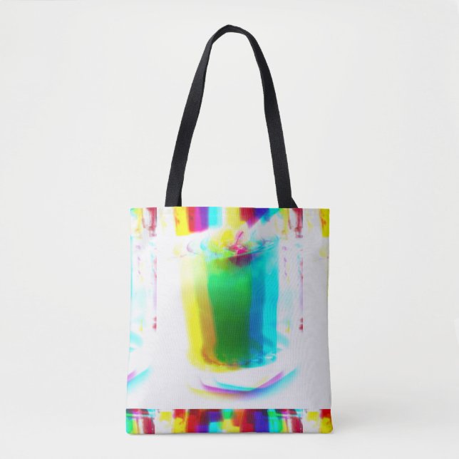 Tote Bag Boisson Arc-en-ciel primaire Abstraite Popart Four (Devant)