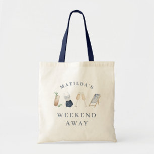 Tote Bag Boissons modernes en bleu girly week-end bachelore