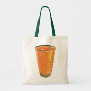 Tote Bag Boissons Vintage, Verre de Jus d'Orange Petit Déje