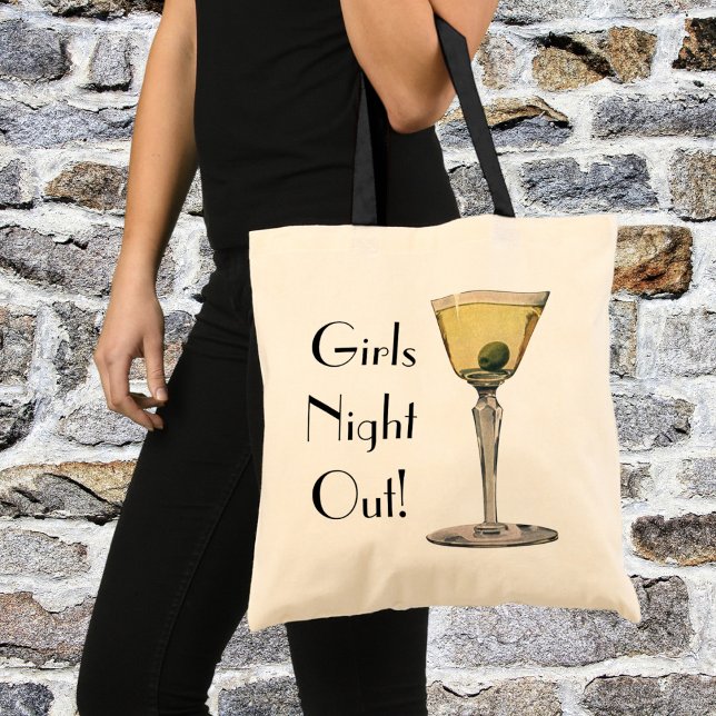 Tote Bag Boissons vintages Boissons, Cocktail Martini Olive (Créateur téléchargé)