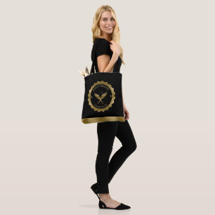 Tote Bag Boîtier de ciseaux d'or Design de logo