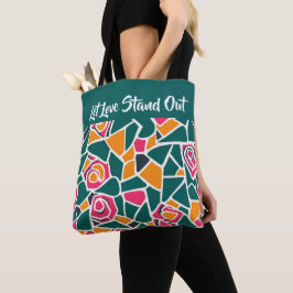 Tote Bag Bold Outline Rose Love - Let love stand out