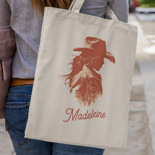 Tote Bag Bold Retro Western Cowgirl Bachelorte Nom