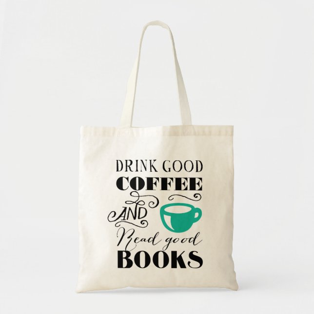 Tote Bag Bon café et livres (Devant)