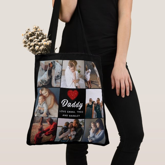 Tote Bag BON COEUR VOUS AIME PÈRE Fête des pères Photo (De près)