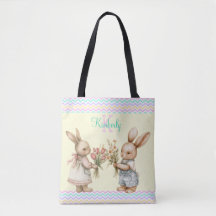 Bon Printemps ! Lapin Lapin Garçon Avec Fleurs
