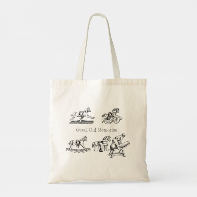 Tote Bag Bon, Vieux Souvenirs (Jeux Vintages à cheval) (Dos)