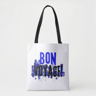 Tote Bag Bon Voyage Paris France Résumé Aquarelle Voyage