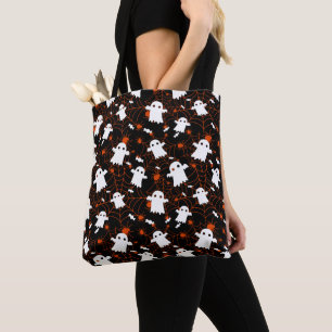 Tote Bag Bonbon éffrayant d'araignées fantômes d'Halloween