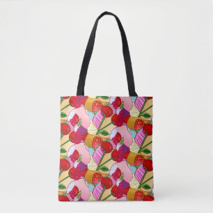 Tote Bag Bonbon Fruit Cerise Muffin Muffin Sweet Candy