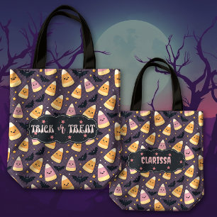 Tote Bag Bonbons Corn et chauves-souris Trick or Treat Pers