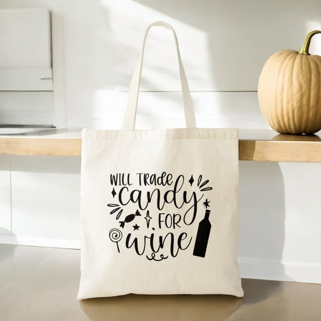 Tote Bag Bonbons de commerce pour le vin Drôle Halloween (Créateur téléchargé)
