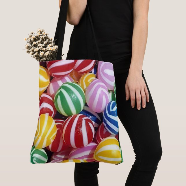 Tote Bag bonbons de Noël colorés (De près)