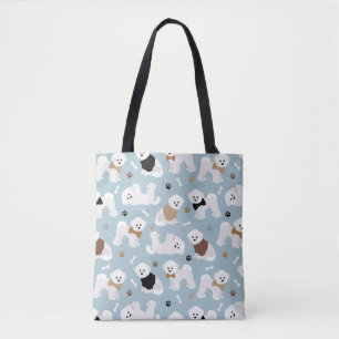Tote Bag Bones et pattes Bichon Frise