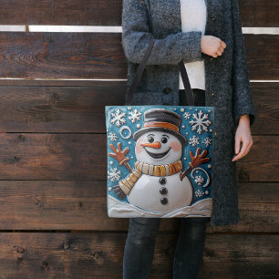 Tote Bag Bonhomme de neige dans la neige