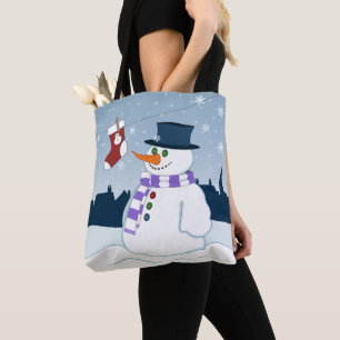 Tote Bag Bonhomme de neige et Noël de bas