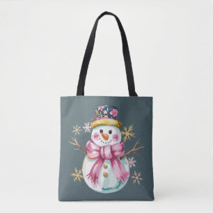 Tote Bag Bonhomme de neige féminin Vacances d'hiver Noël Mi