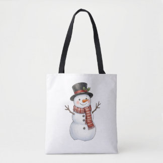 Tote Bag Bonhomme de neige heureux