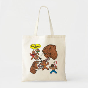 Tote Bag Bonhomme en pain d'épice de Noël mangé par des