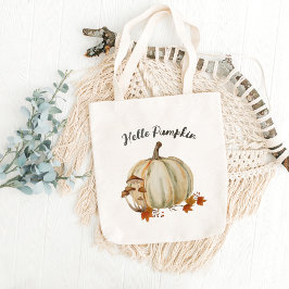 Tote Bag Bonjour Citrouille Champignons Cosy Automne Chaud