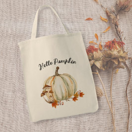 Tote Bag Bonjour Citrouille Champignons Cosy Feuilles d'aut