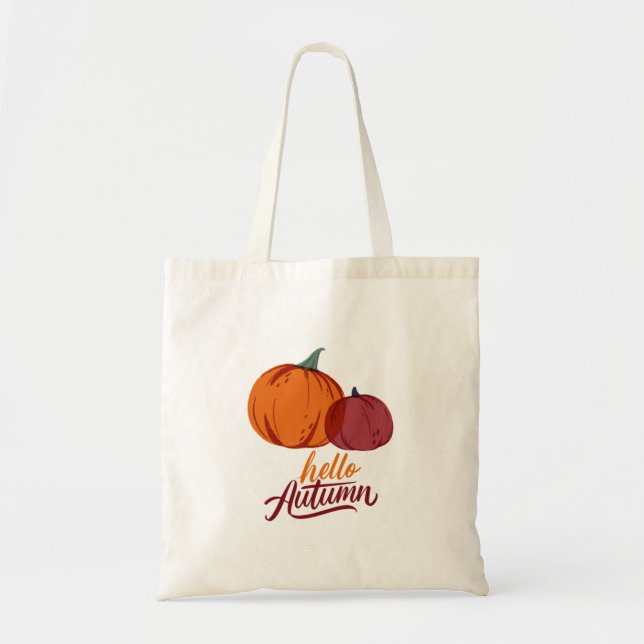 Tote Bag Bonjour Citrouilles d'automne (Devant)