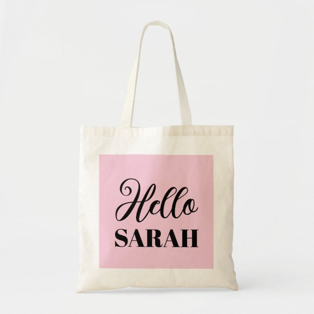 Tote Bag Bonjour et votre nom (Devant)
