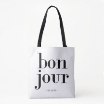 Bonjour noir et blanc chic parisien