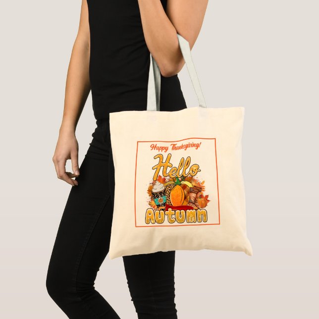 Tote Bag Bonjour Personnaliser d'automne (Devant (produit))