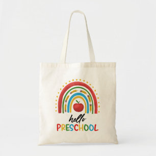 Tote Bag Bonjour Préscolaire Préscolaire Rainbow Retour à l