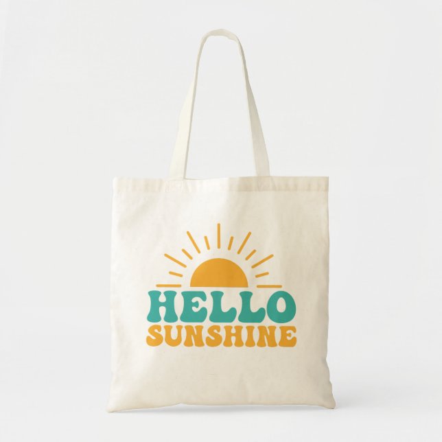 Tote Bag Bonjour Sunshine | Jaune Sun Spring Fun (Devant)