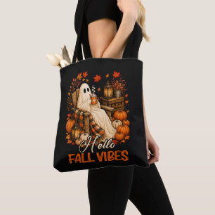 Tote Bag Bonjour Vibrations d'Automne Fantôme Mignon Citrou