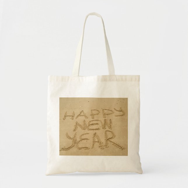 Tote Bag Bonne année dans le sable (Devant)