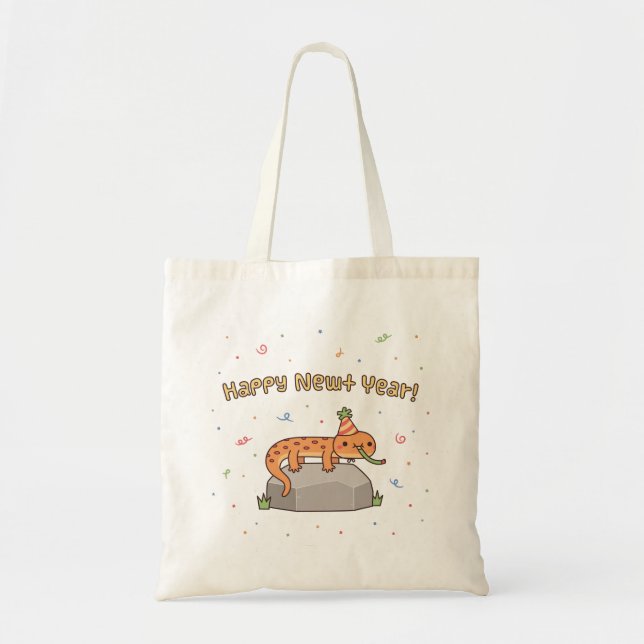 Tote Bag Bonne année, Drôle nouvelle année Greeting Doodle (Devant)