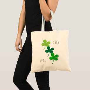 Tote Bag Bonne chance Green Shamrocks