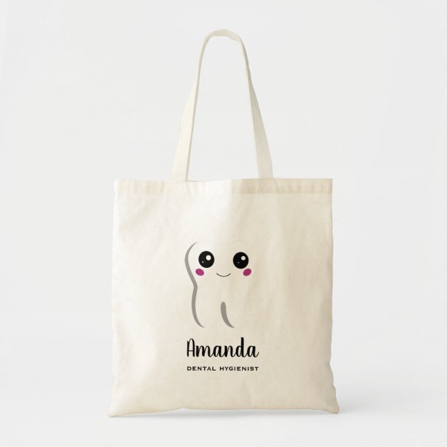 Tote Bag Bonne dent dentaire souriante mignonne (Devant)