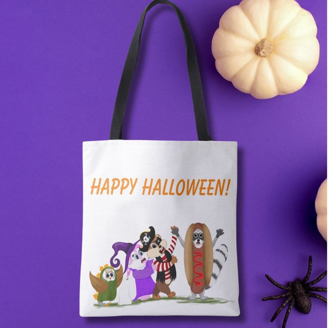 Tote Bag Bonne Halloween des animaux de la forêt (Créateur téléchargé)