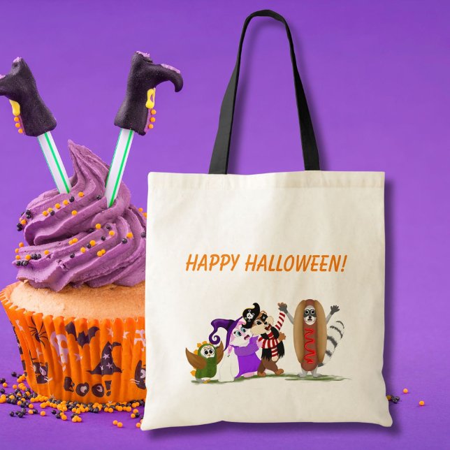 Tote Bag Bonne Halloween des animaux de la forêt (Créateur téléchargé)