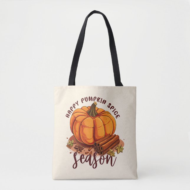 Tote Bag Bonne saison des épices Citrouilles - Cosy Vibes d (Devant)