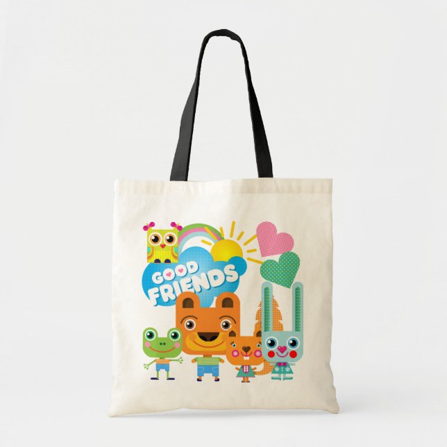 Tote Bag Bons amis d'animaux (Devant)