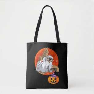 Tote Bag Boo Halloween Avec Sloth Witch Casquette Et Spider