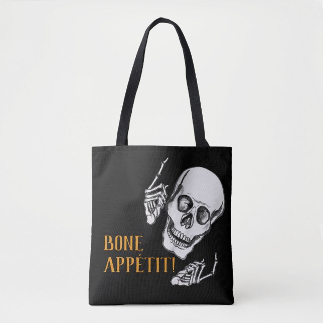 Tote Bag Boo Happy Halloween Funny Skull plaisanter (Devant)