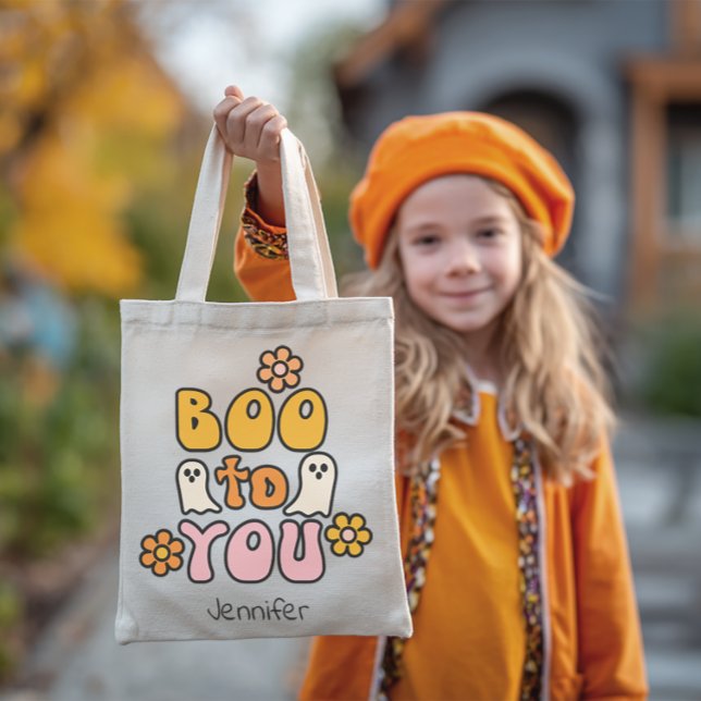 Tote Bag Boo to You Personnalisé Halloween (Personalized Halloween Tote Bag)
