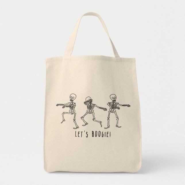 Tote Bag Boogie Halloween Dancing Skeletons ! (Devant)