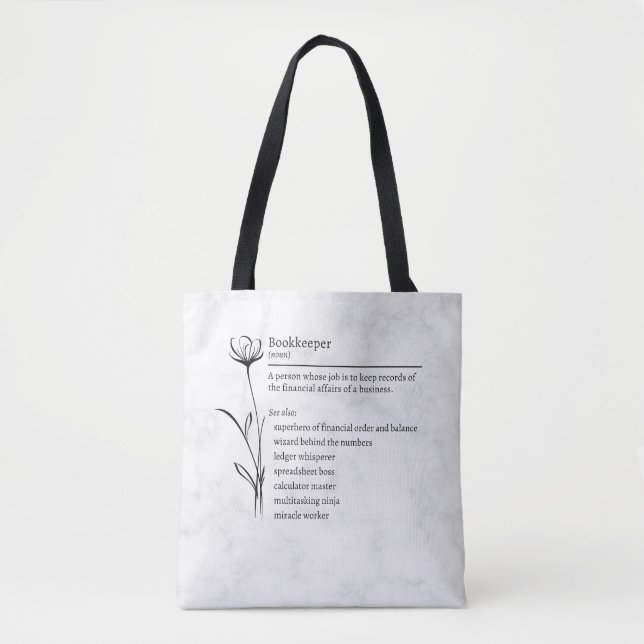 Tote Bag Bookkeeper Definition Funny Synonyms (Devant)