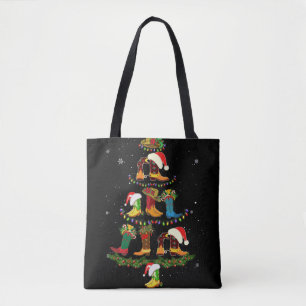 Tote Bag Boot Christmas Tree Line Dance Drôle Danser Bottes